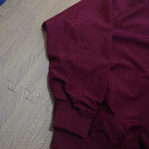 Vintage 90s Windbreaker Sweatshirt Men's Large Red Long Sleeve Rotary Club - Picture 6 of 14